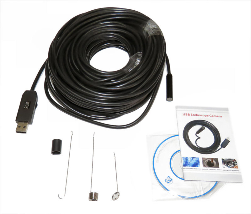 USB Endoskop Inspektionskamera, 20 meter