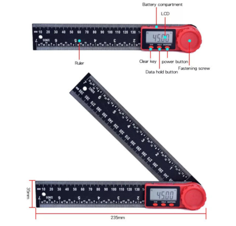 Digital Vinkelmåler 200mm