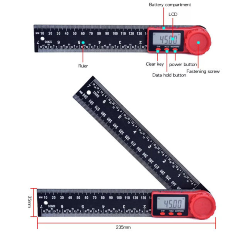 Digital Vinkelmåler 200mm
