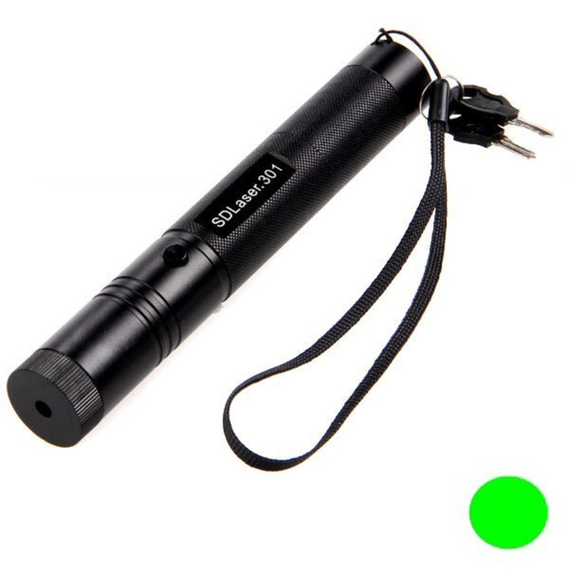 Grøn Laser 301+batteri+lader, 200mW 