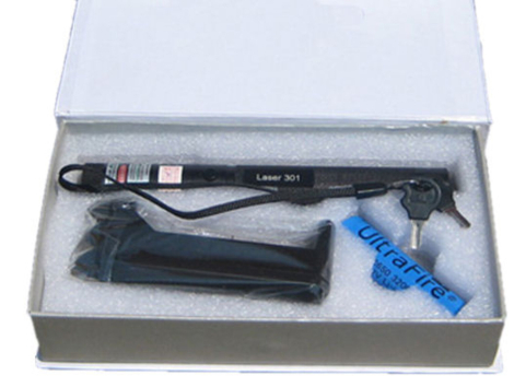 Grøn Laser 301+batteri+lader, 200mW 