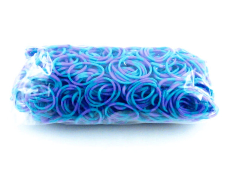 Neon 2-farvede Loom Bands, 600stk 