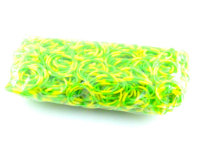 Neon 2-farvede Loom Bands, 600stk 