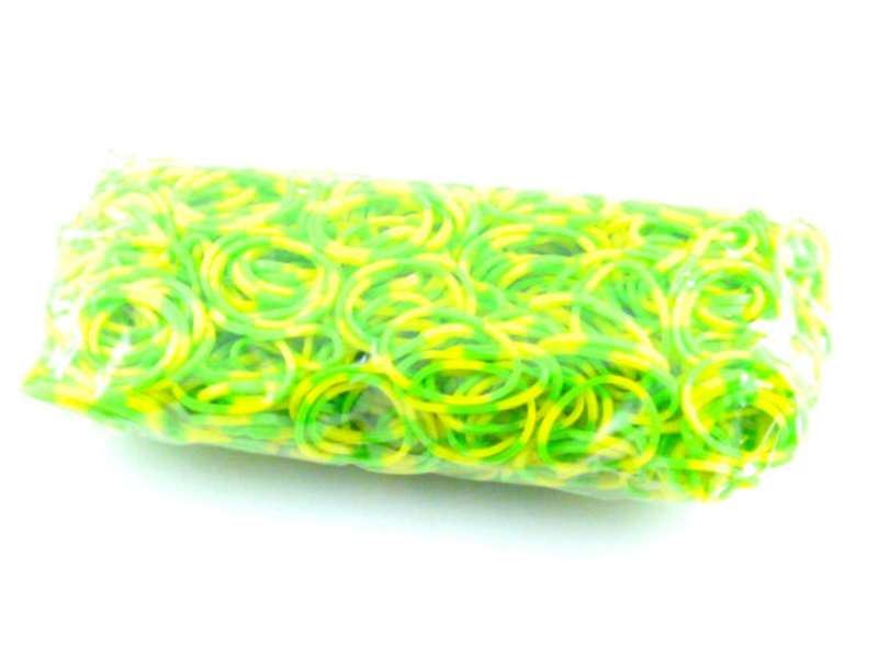 Neon 2-farvede Loom Bands, 600stk 