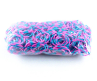 Neon 2-farvede Loom Bands, 600stk 