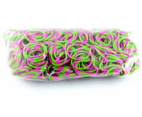 Neon 2-farvede Loom Bands, 600stk 