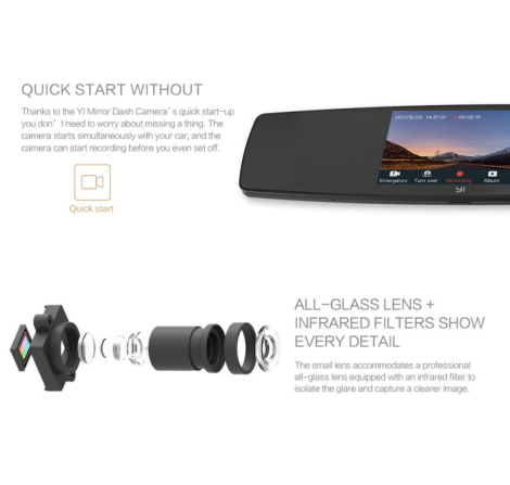 Yi Spejlkamera m. bakkamera