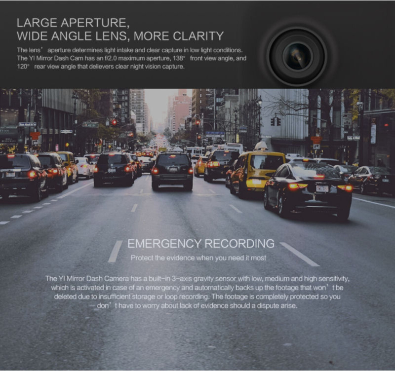 Yi Spejlkamera m. bakkamera