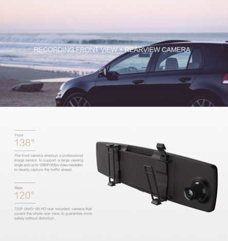 Yi Spejlkamera m. bakkamera