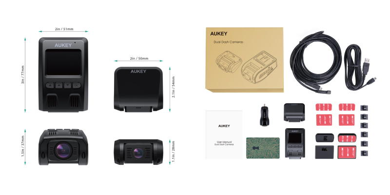 AUKEY DR02-D Dual Cam Bilkamera