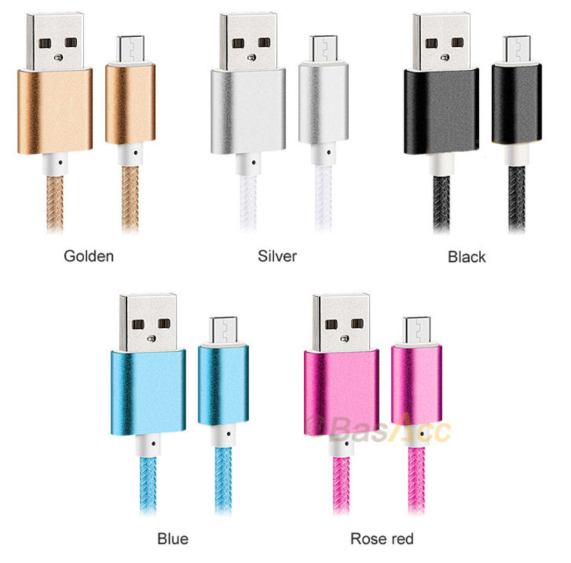 Billede af BASTEC Lightning USB kabel 1m, 5 farver