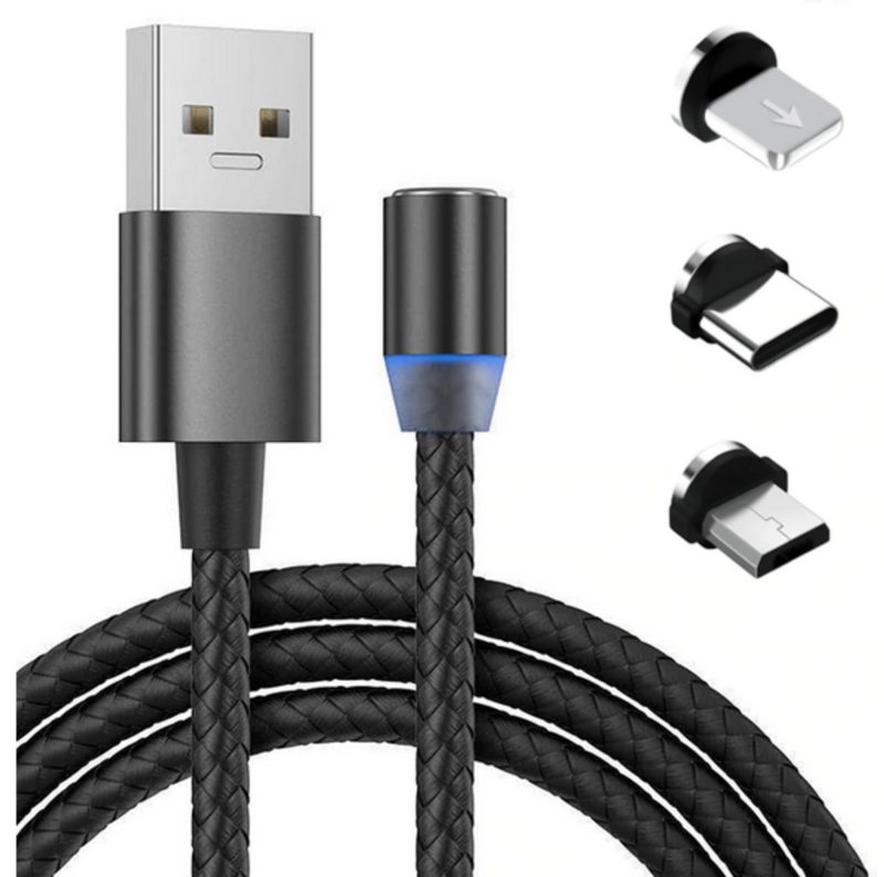 Billede af Magnetisk USB ladekabel, sort