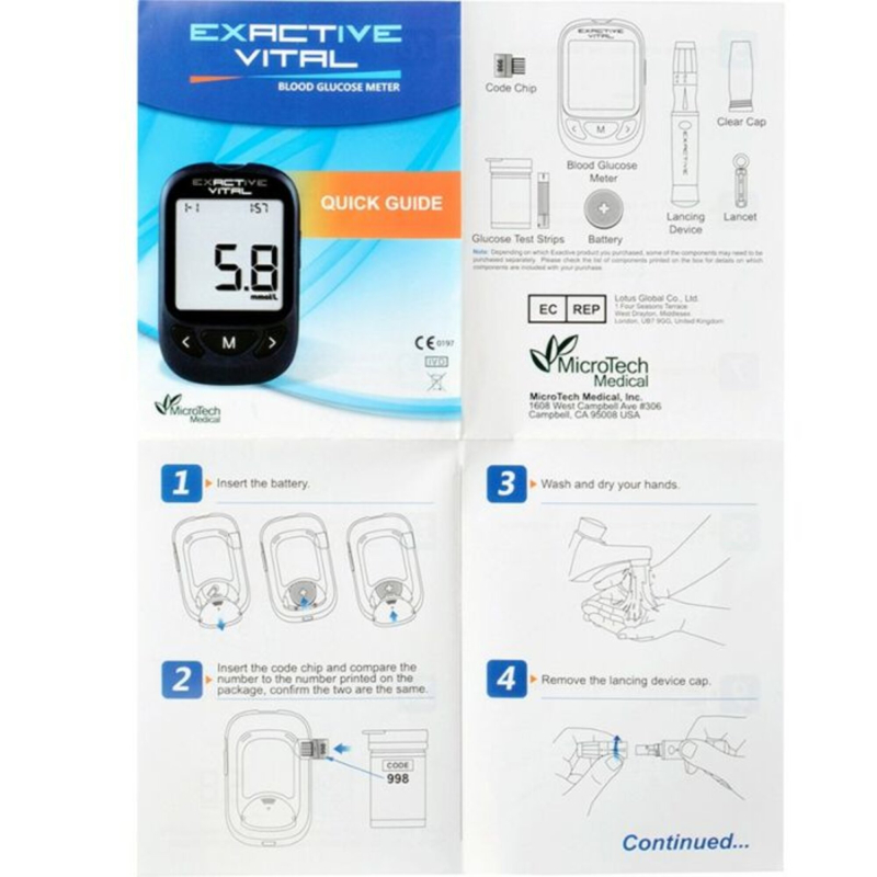 Exactive Vital Blodsukkermåler m. livstidsgaranti