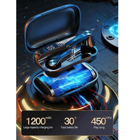 Lenovo QT81 Øretelefoner - BT 5.0 - 1.200mAh - Sort