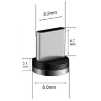 Magnetisk ladestik, USB-C, rundt