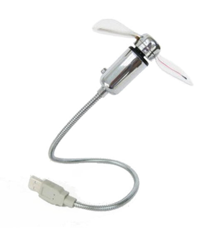 USB fleksibel Ventilator m. Temperatur