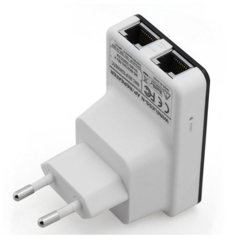 WiFi Repeater/Extender 300Mbps m. 2 LAN-porte