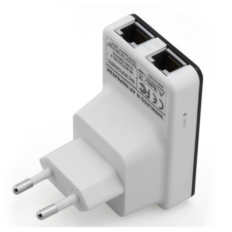 WiFi Repeater/Extender 300Mbps m. 2 LAN-porte