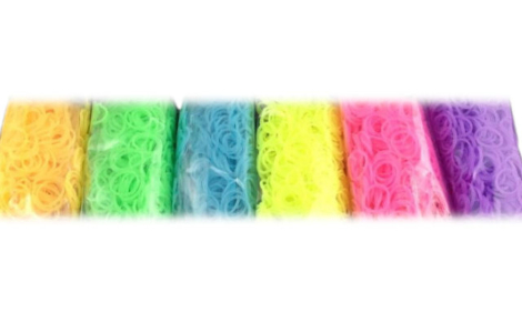 Loom Bands, 600stk, selvlysende pastelfarver