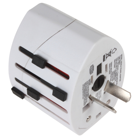 Universal Rejseadapter m. 2xUSB