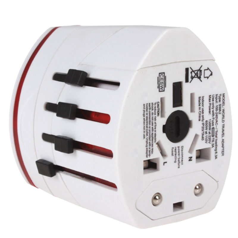 Universal Rejseadapter m. 2xUSB