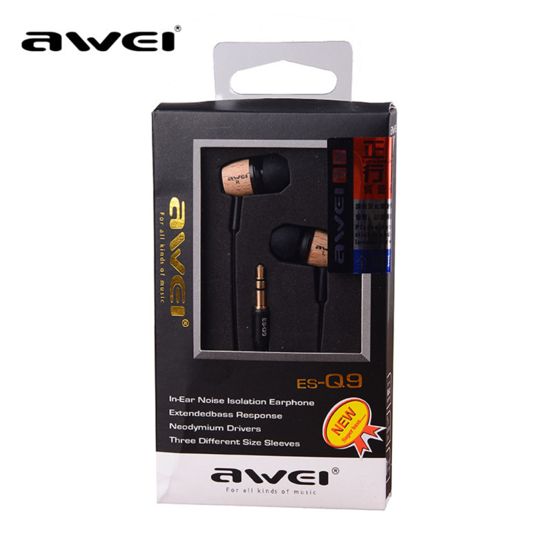 AWEI ES-Q9 Øretelefon i lyst Træ