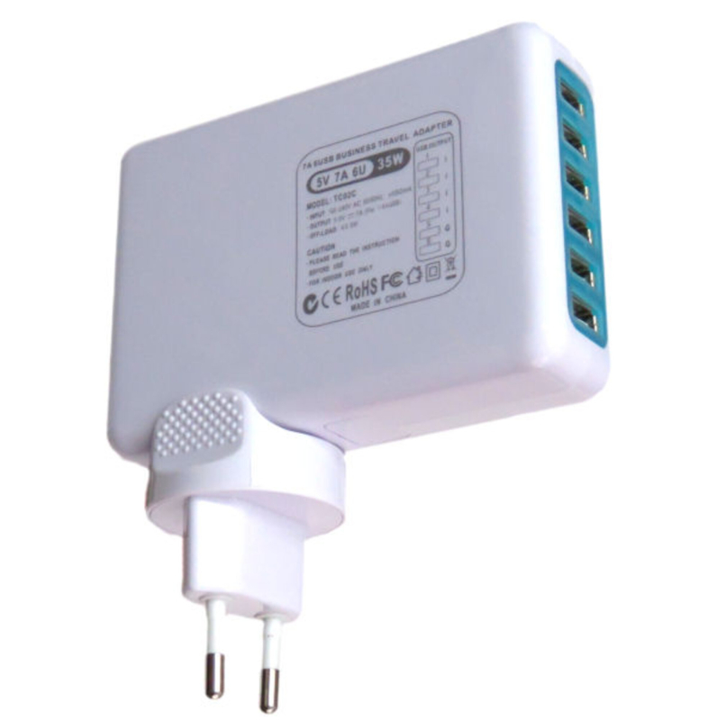 Se 6-ports USB Lader 35W hos Alabazar