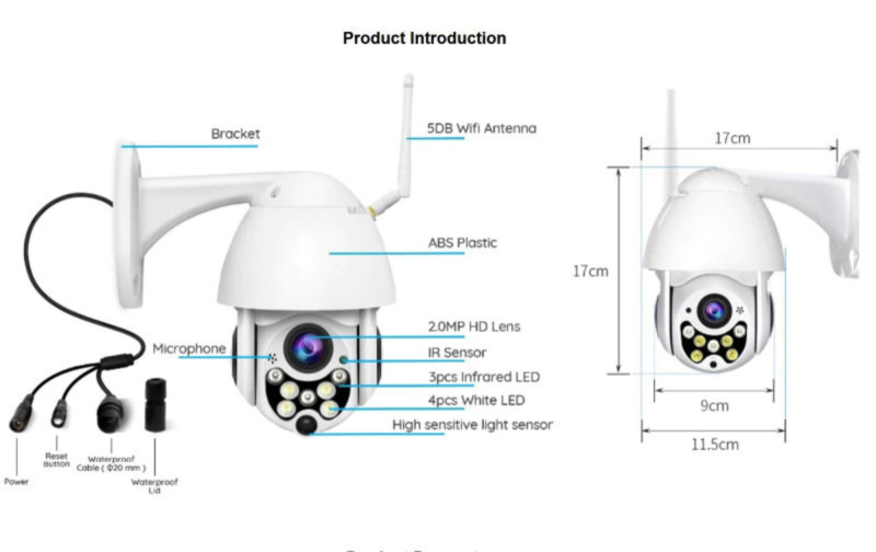 YCC365 Udendørs PTZ WiFi/Ethernet