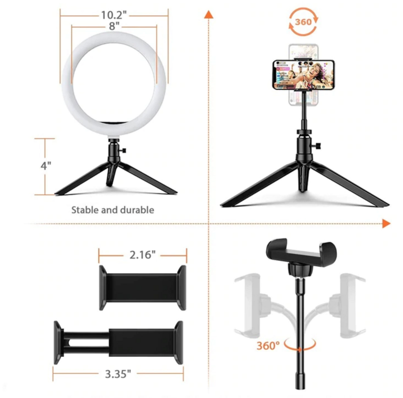 RGB Ringlys, 26cm + tripod