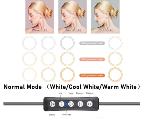 RGB Ringlys, 26cm + tripod