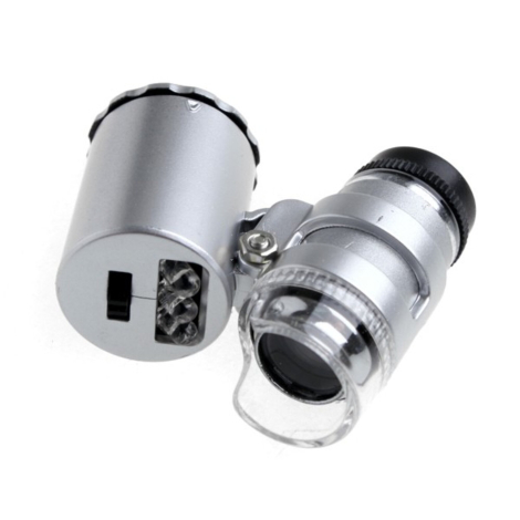 60X Mini Lommemikroskop m. UV-lys