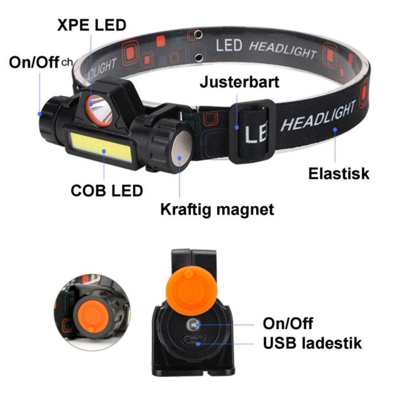 XANES Pandelampe XP-E/COB - Genopladelig