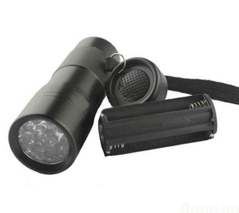 12 LED UV lommelygte
