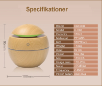 Aroma Diffuser USB 130 ml - mørk