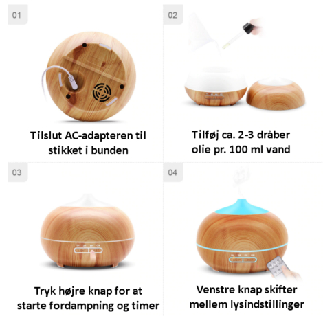 Aroma Diffuser - Duftlampe 400 ml, H1 Lys