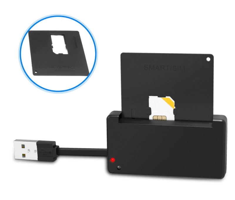 SmartCard læser USB Rocketek med kortholder