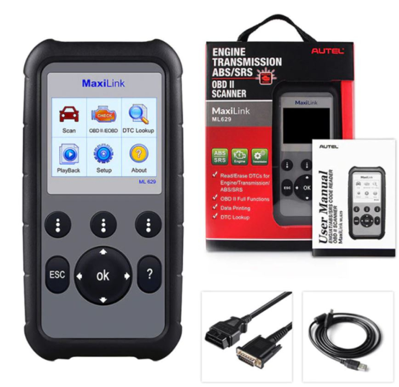 Autel Maxilink Ml629 Abs Srs Motor Transmission + Can Obd2 Scanner