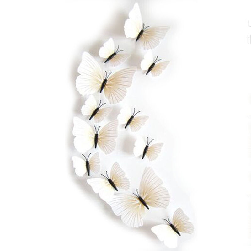 Hvid Sommerfugl Vægpynt med magnet