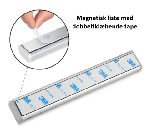 Lysskinne med magnet