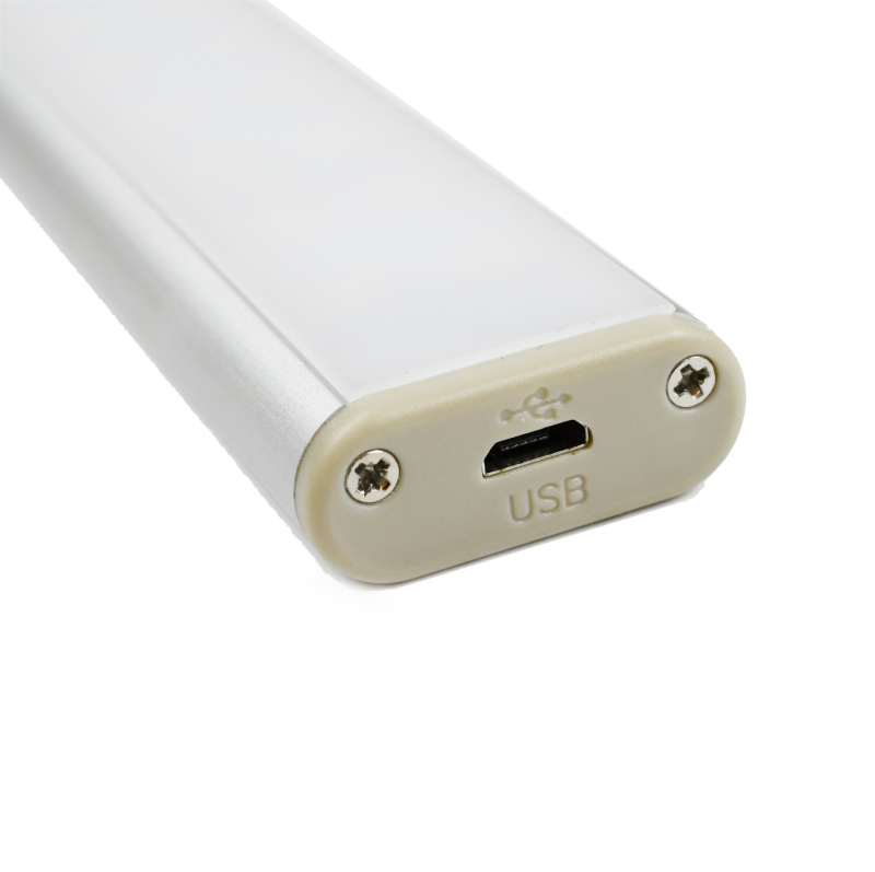 lysskinne med USB-opladning