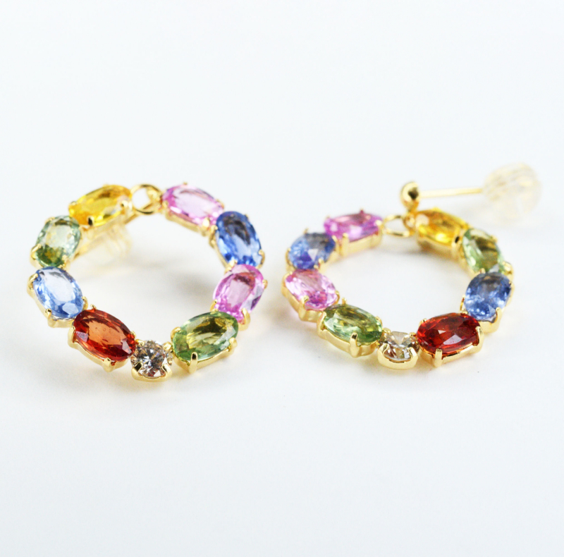 Multicolor Safir Øreringe