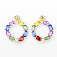 Multicolor Safir Øreringe