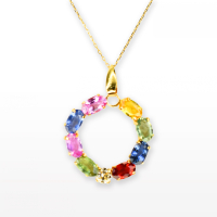 Multicolor Safir Halskæde