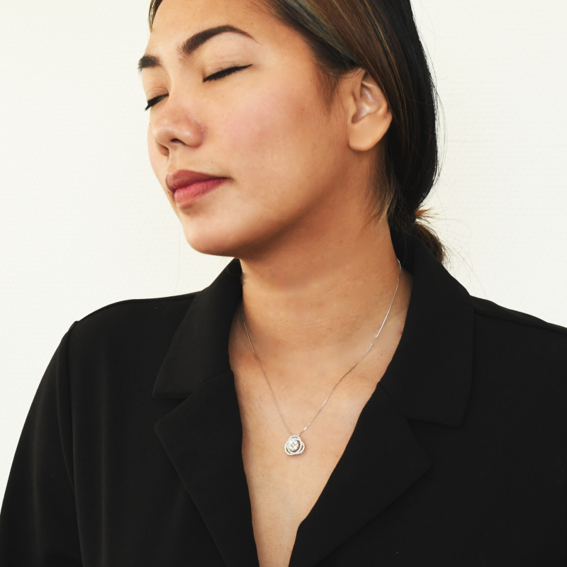 LadyBoss Halskæde Hvidguld