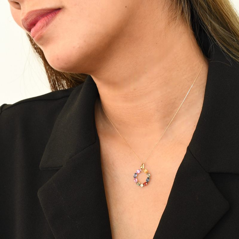 Multicolor Safir Halskæde