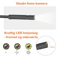 8mm 1080p endoskop med 2 kameraer