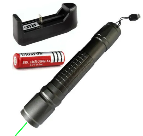 Grøn PK Laser+batteri+lader, 200mW