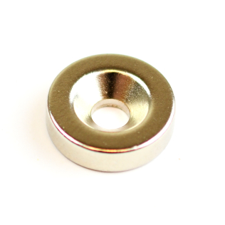 Neodymium Skivemagnet, Ø15x4mm m. 4mm hul