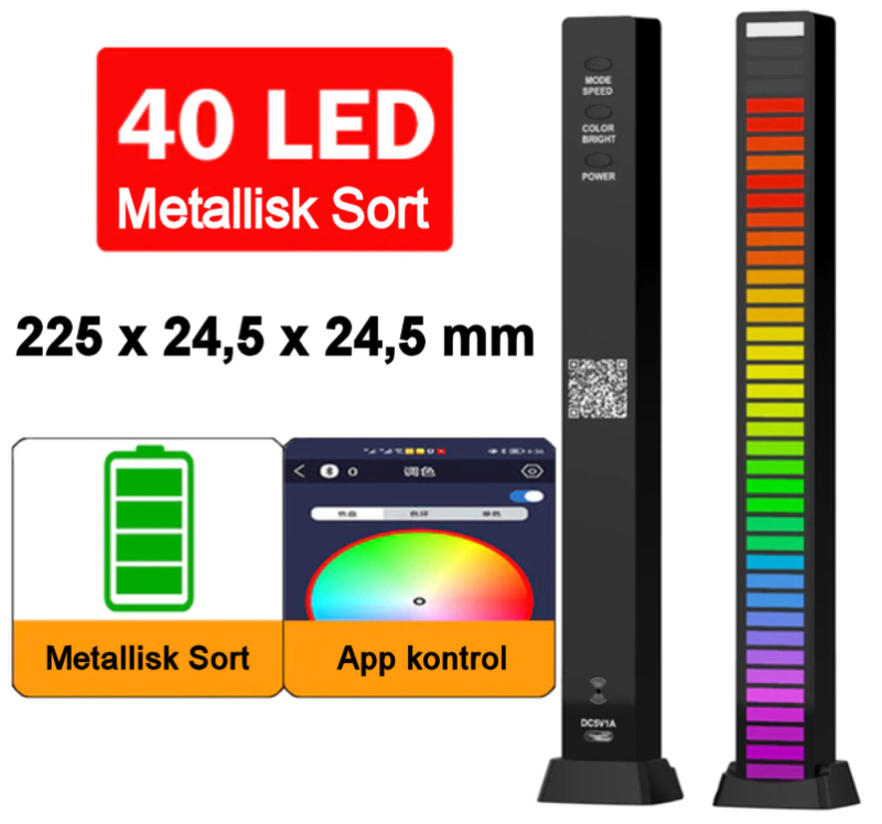 40 LED musik lydskinne