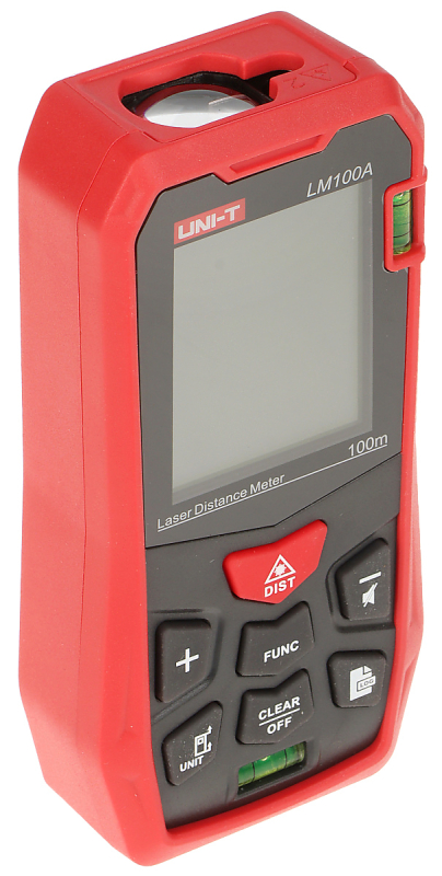 UNI-T laser afstandsmåler 100m skråt view